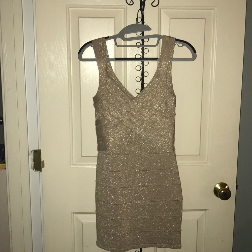 Champagne Gold bandage dress